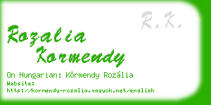 rozalia kormendy business card