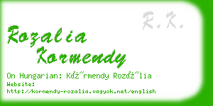 rozalia kormendy business card